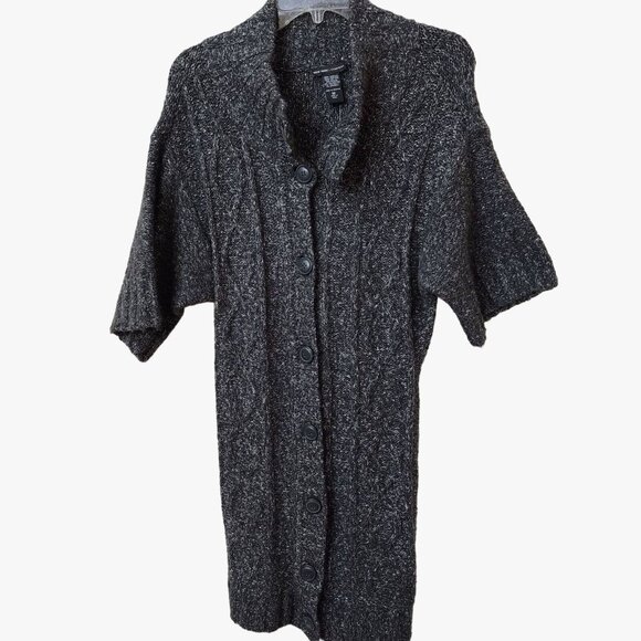 New York & Company Womens Medium‎ Gray Knit Button-Up Cardigan Sweater - Picture 1 of 10